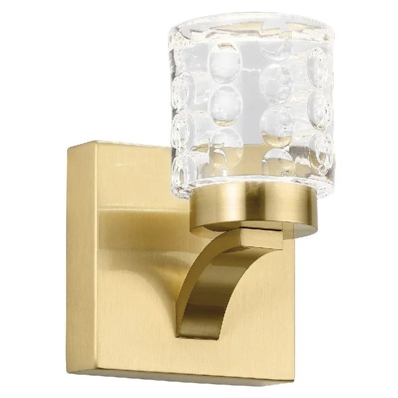 Industrial Lighting for Woodworking FactoriesRene 7 in. LED Armed Sconce Gold Finish