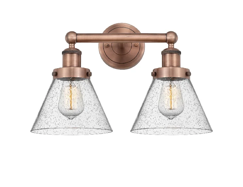 Industrial Lighting for Woodworking FactoriesEdison Two Light Bath Vanity