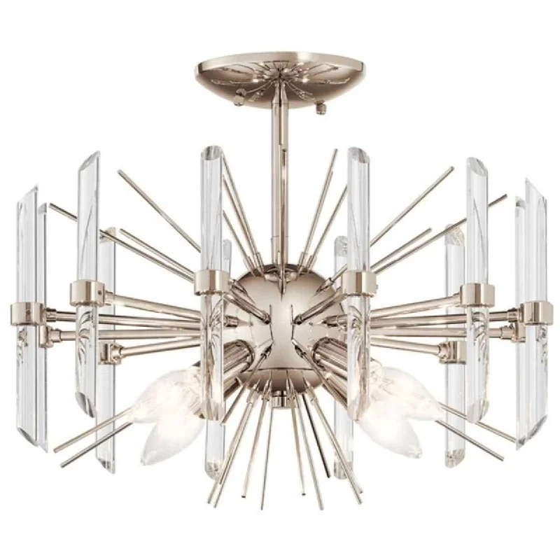 Industrial Task Lighting for Precision WorkstationsEris 16 in. Semi Flush Mount Light Nickel finish Industrial Task Lighting for Precision WorkstationsEris 16 in. Semi Flush Mount Light Nickel finish