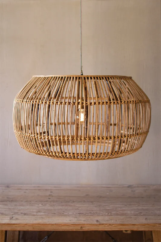 Track lighting for outdoor gardensKalalou NMP1070 Oversize Rattan Drum Pendant