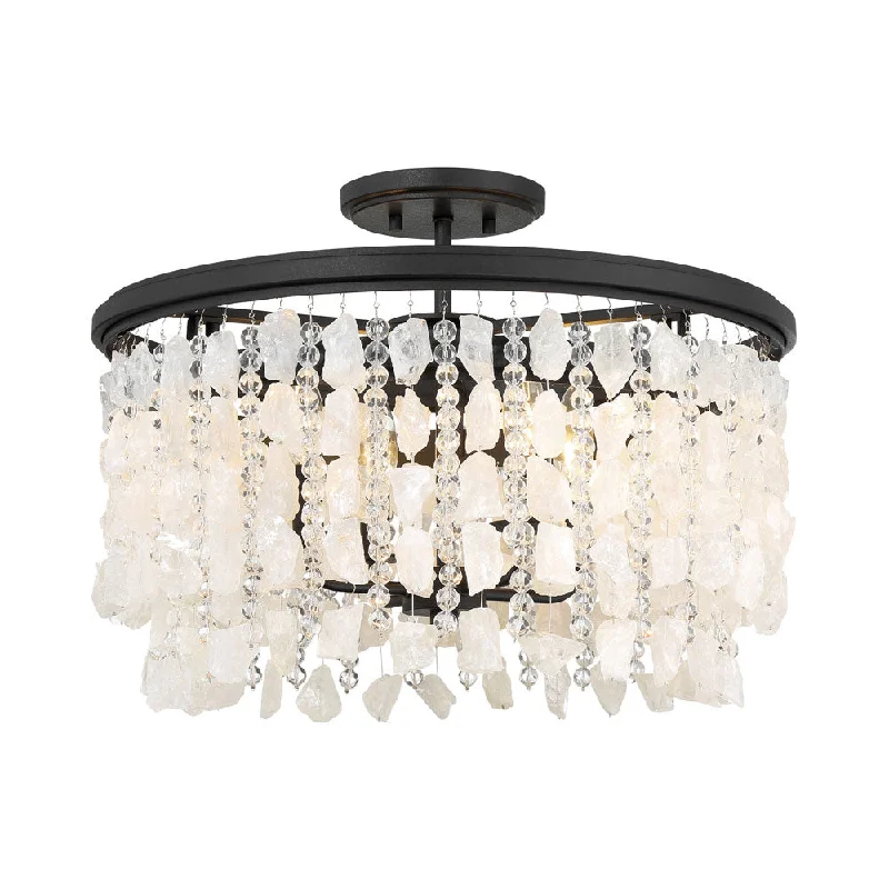 Waterproof track lighting for bathroomsShimmering Elegance Semi Flush Mount Ceiling Light