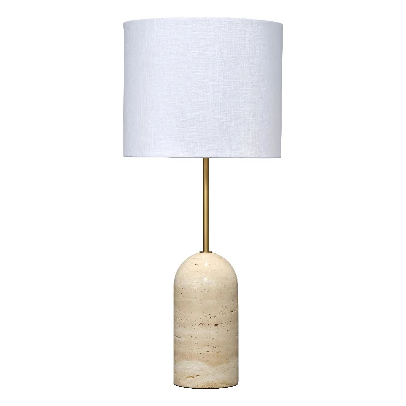 Track lighting for creating a moody atmosphereHolt Table Lamp in Travertine