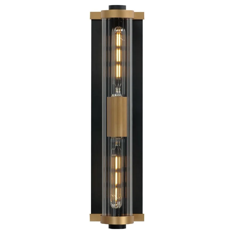 Industrial Lighting for Woodworking FactoriesOpulent 20 in. 2 Lights Outdoor Wall Sconce Black and antique brass Finish Industrial Lighting for Woodworking FactoriesOpulent 20 in. 2 Lights Outdoor Wall Sconce Black and antique brass Finish