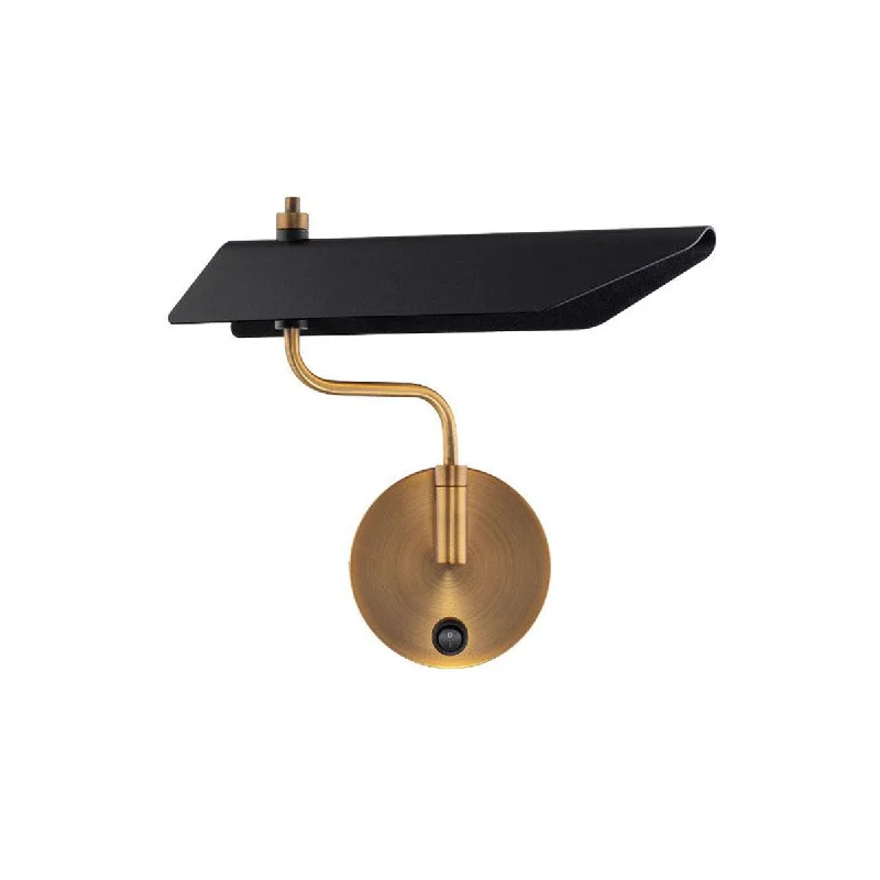 Industrial Flood Lighting for Outdoor Loading DocksLoyd 17 in. LED Swing Arm Sconce Black & Brass finish Industrial Flood Lighting for Outdoor Loading DocksLoyd 17 in. LED Swing Arm Sconce Black & Brass finish