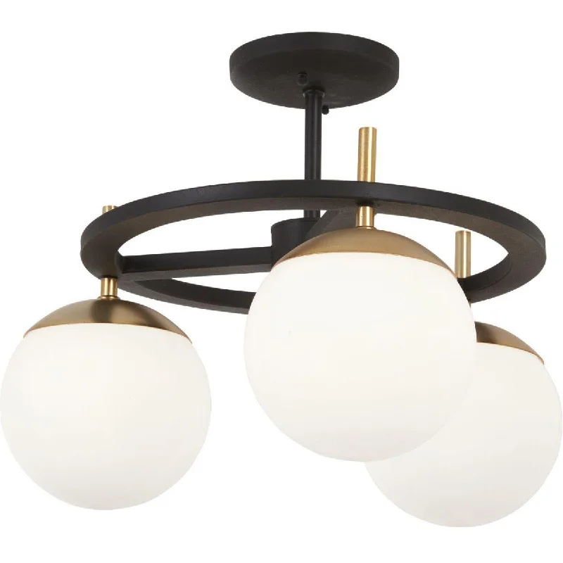 Industrial Wall - Mounted Lighting for Workshop WallsAlluria 18 in. 3 Lights Semi flush Mount Light Black & Gold finish Industrial Wall - Mounted Lighting for Workshop WallsAlluria 18 in. 3 Lights Semi flush Mount Light Black & Gold finish