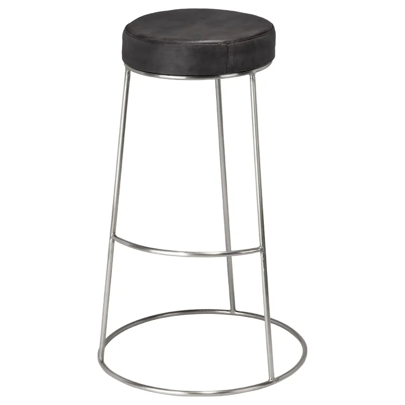 Track lighting for illuminating dining tablesHenry Round Leather Bar Stool