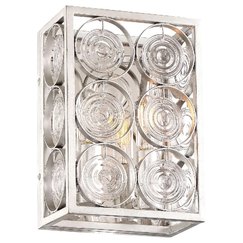 Industrial Lighting for Textile MillsCulture Chic 10 in. 2 Lights Wall Sconce Silver finish