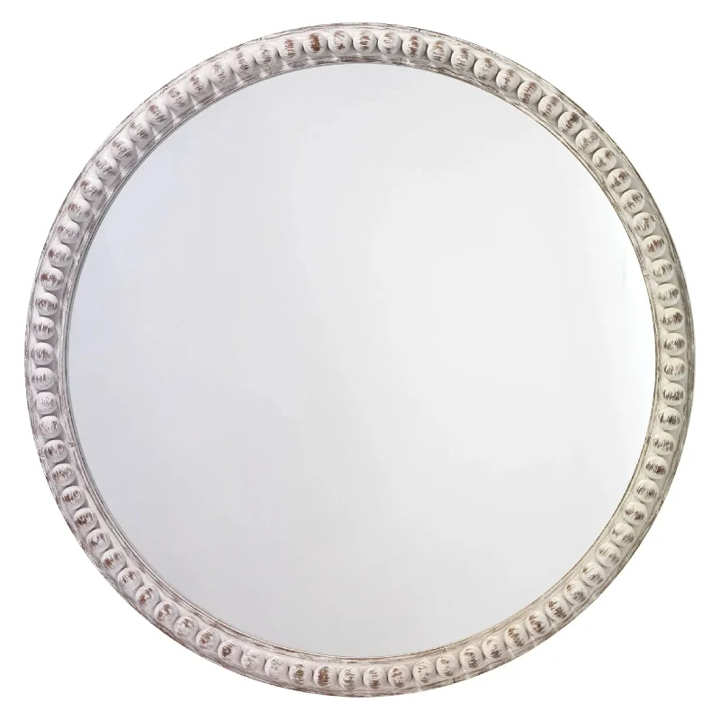 White track lighting for a clean lookAudrey Beaded Mirror