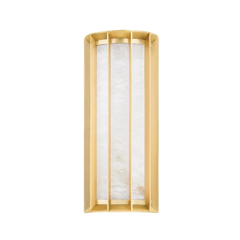Industrial Exit Sign Lighting for Quick EvacuationLeda 14 in. LED Wall Sconce vintage brass Finish Industrial Exit Sign Lighting for Quick EvacuationLeda 14 in. LED Wall Sconce vintage brass Finish