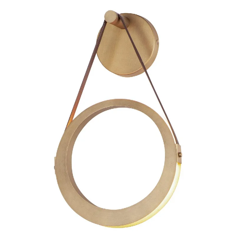 Industrial Lighting for Printing Press FacilitiesTether 21 in. LED Armed Sconce Brass Finish