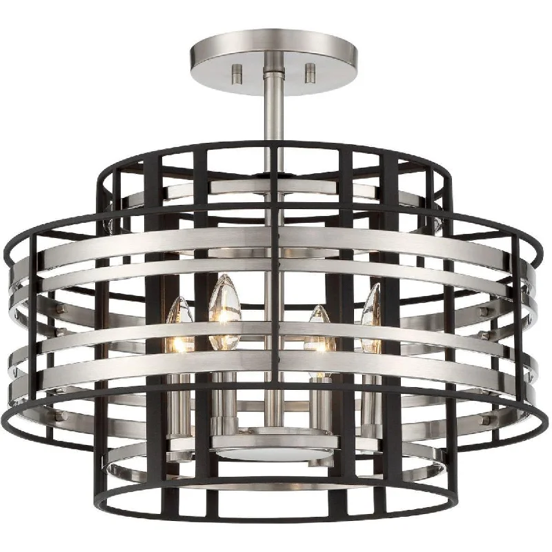 Waterproof Industrial Lighting for Wet AreasPresten 20 in. 4 lights Semi flush Mount Light Brushed Nickel finish Waterproof Industrial Lighting for Wet AreasPresten 20 in. 4 lights Semi flush Mount Light Brushed Nickel finish
