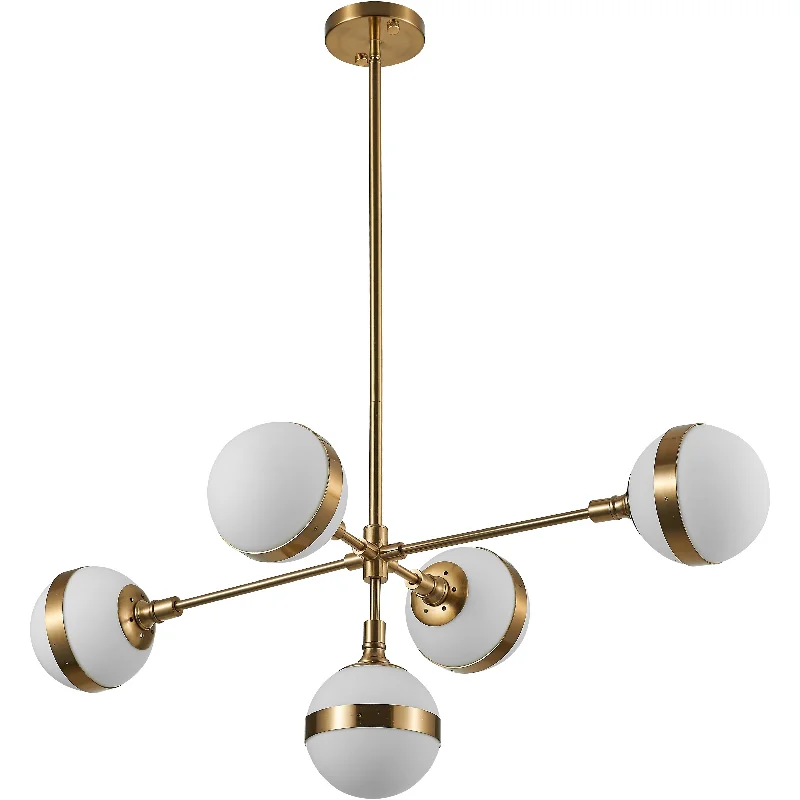 Track lighting with a brushed nickel finishSaturn 5-Light Pendant