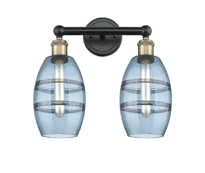 Industrial Lighting for Metal Fabrication ShopsEdison Two Light Bath Vanity