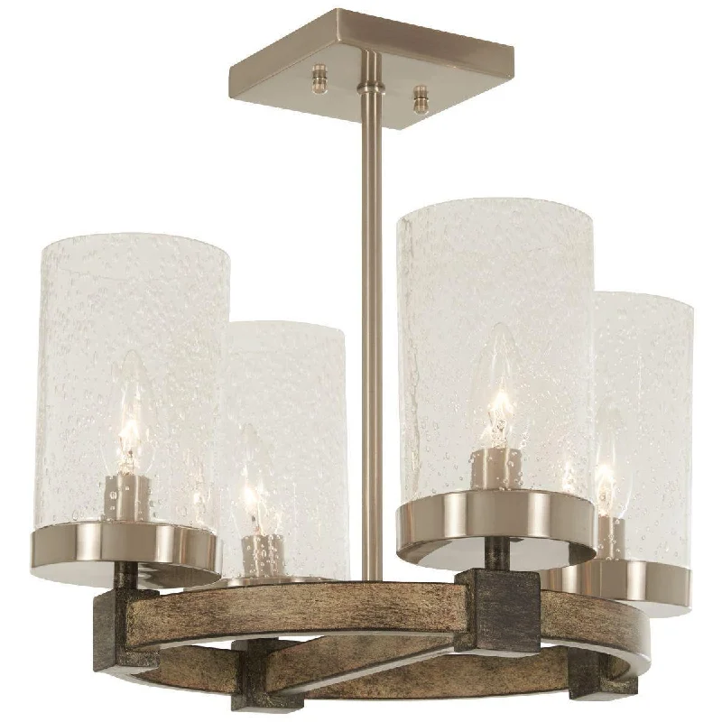 Shock - Resistant Industrial Lighting for Vibrating Machinery AreasBridlewood 16 in. 4 Lights Semi flush Mount Light Brushed Nickel finish Shock - Resistant Industrial Lighting for Vibrating Machinery AreasBridlewood 16 in. 4 Lights Semi flush Mount Light Brushed Nickel finish