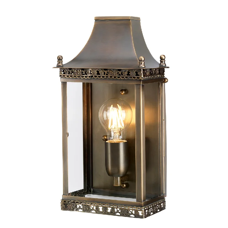 Track lighting with a chunky, bold designRegents Park Wall Lantern – Aged Brass/Verdigris Finish Track lighting with a chunky, bold designRegents Park Wall Lantern – Aged Brass/Verdigris Finish