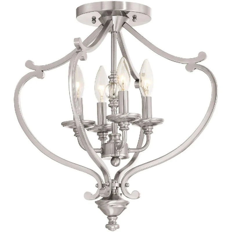 Color - Tunable Industrial Lighting for Special ApplicationsSavannah Row 21 in. 4 Lights Semi flush Mount Light Brushed Nickel finish Color - Tunable Industrial Lighting for Special ApplicationsSavannah Row 21 in. 4 Lights Semi flush Mount Light Brushed Nickel finish