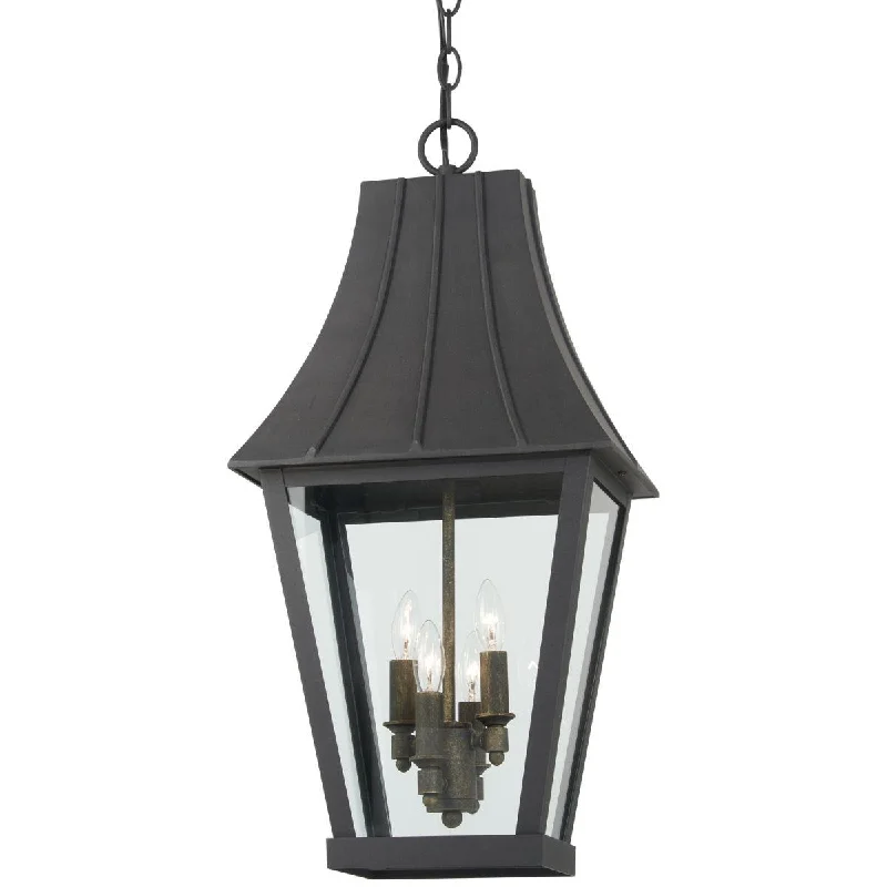 Industrial Ceiling - Mounted Lighting for Assembly PlantsChateau Grande 4 lights 12 in. Outdoor Hanging Lantern Black & Gold finish Industrial Ceiling - Mounted Lighting for Assembly PlantsChateau Grande 4 lights 12 in. Outdoor Hanging Lantern Black & Gold finish
