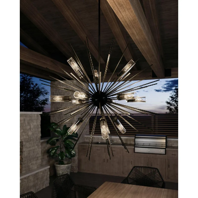 Industrial Lighting for Textile MillsHilo 12 Lights 36 in. Outdoor Chandelier Bronze finish Industrial Lighting for Textile MillsHilo 12 Lights 36 in. Outdoor Chandelier Bronze finish