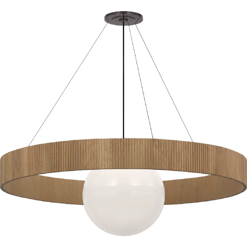 Contemporary track lighting in black finishArena 53" Ring and Globe Chandelier