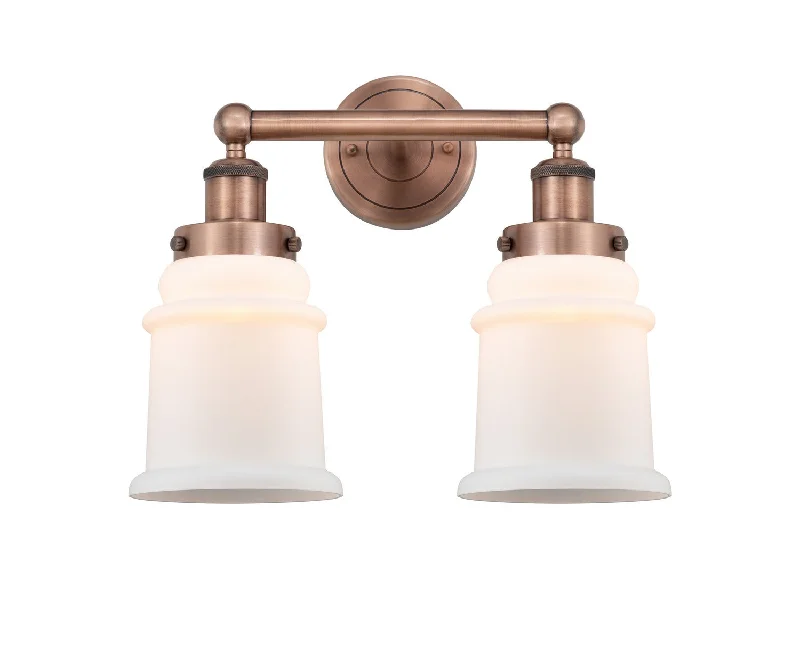 Industrial Lighting for Metal Fabrication ShopsEdison Two Light Bath Vanity