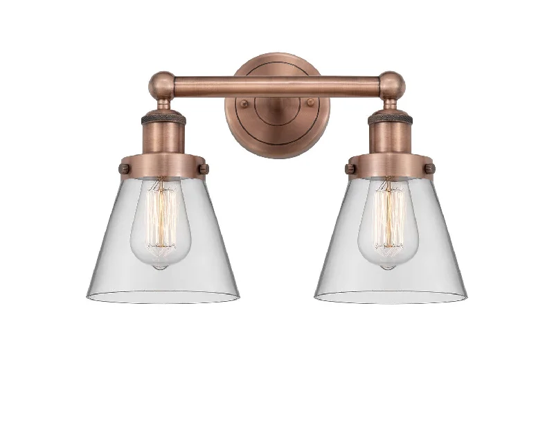 Industrial Lighting for Woodworking FactoriesEdison Two Light Bath Vanity