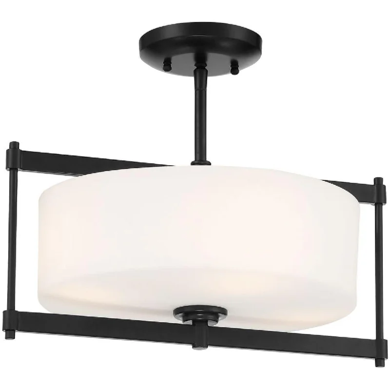 Industrial Lighting for Printing Press FacilitiesFirst Avenue 16 in. 4 Lights Semi flush Mount Light Black finish Industrial Lighting for Printing Press FacilitiesFirst Avenue 16 in. 4 Lights Semi flush Mount Light Black finish