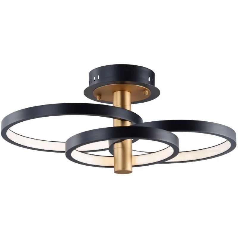 Industrial Lighting for Woodworking FactoriesHoopla 16 in. LED Semi Flush Mount Gold finish Industrial Lighting for Woodworking FactoriesHoopla 16 in. LED Semi Flush Mount Gold finish