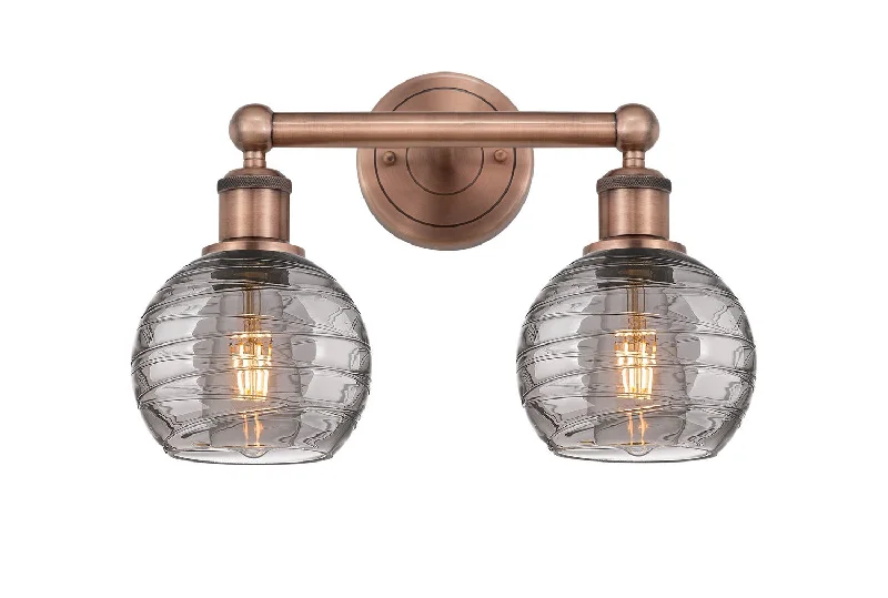 Industrial Lighting for Woodworking FactoriesEdison Two Light Bath Vanity