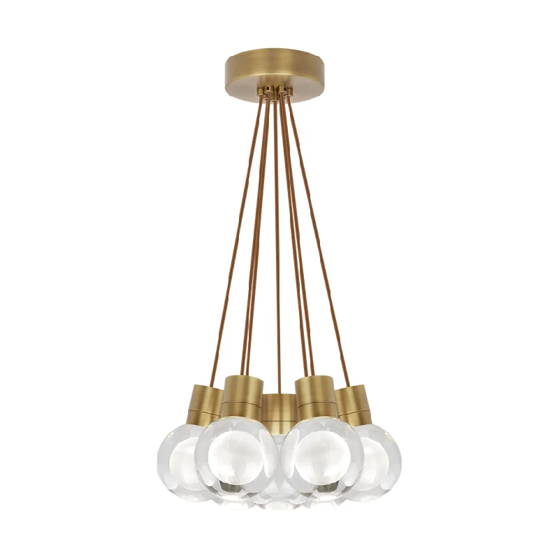 Track lighting with clear glass shadesMina 7-Light Pendant