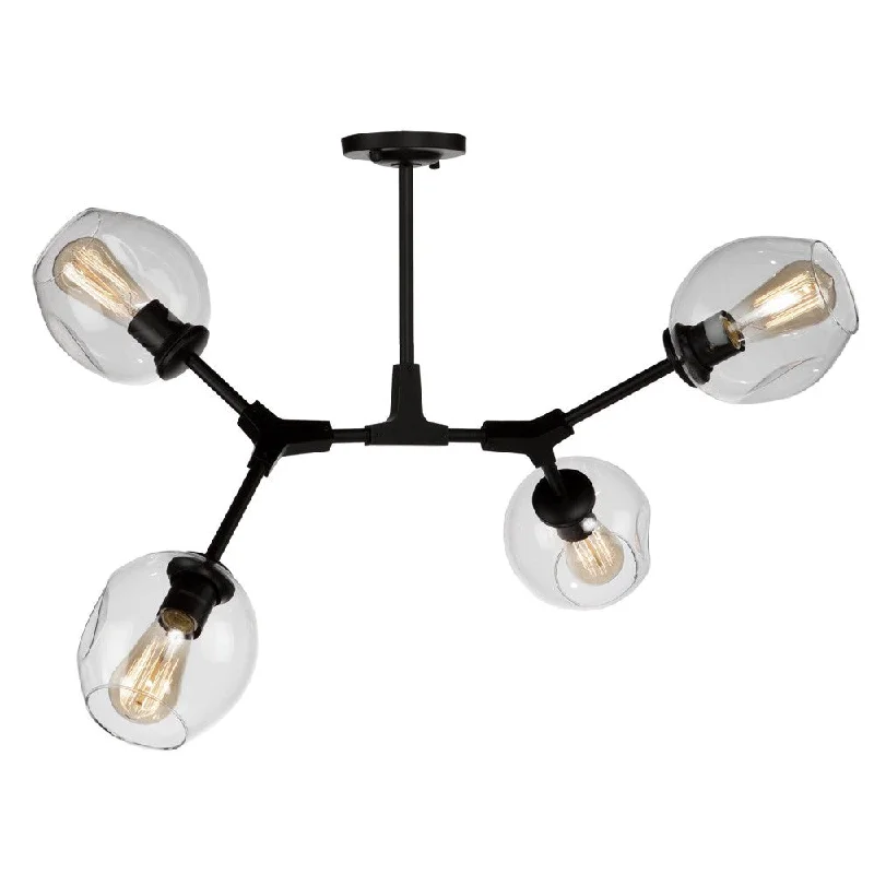Track lighting with clear glass shadesOrganic Semi-Flush Mount Light