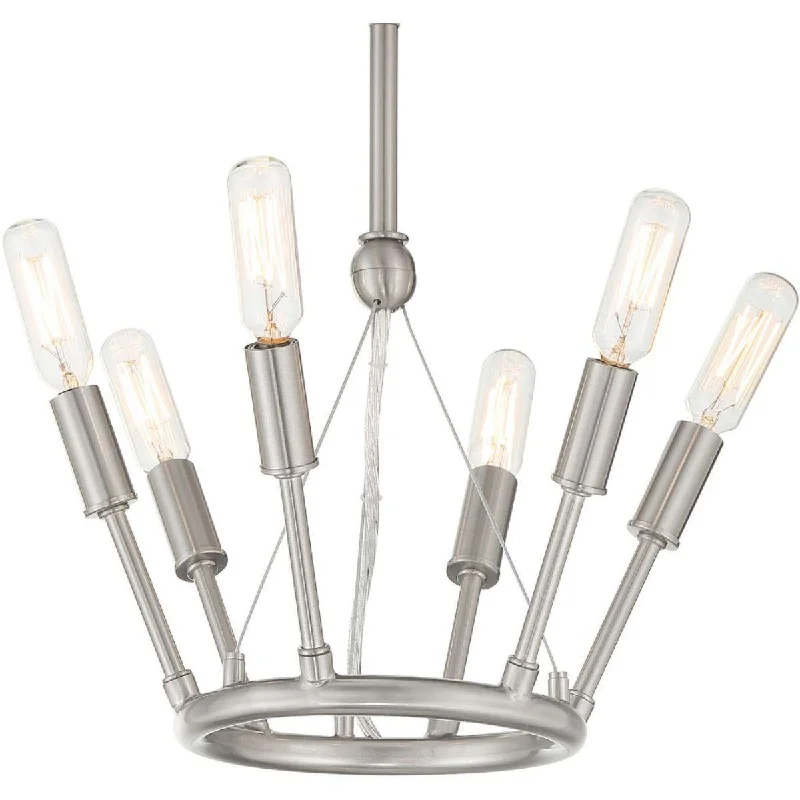 Industrial Lighting for Electronics ManufacturingRoyalty 13 in. 6 Lights Semi flush Mount Light Brushed Nickel finish Industrial Lighting for Electronics ManufacturingRoyalty 13 in. 6 Lights Semi flush Mount Light Brushed Nickel finish