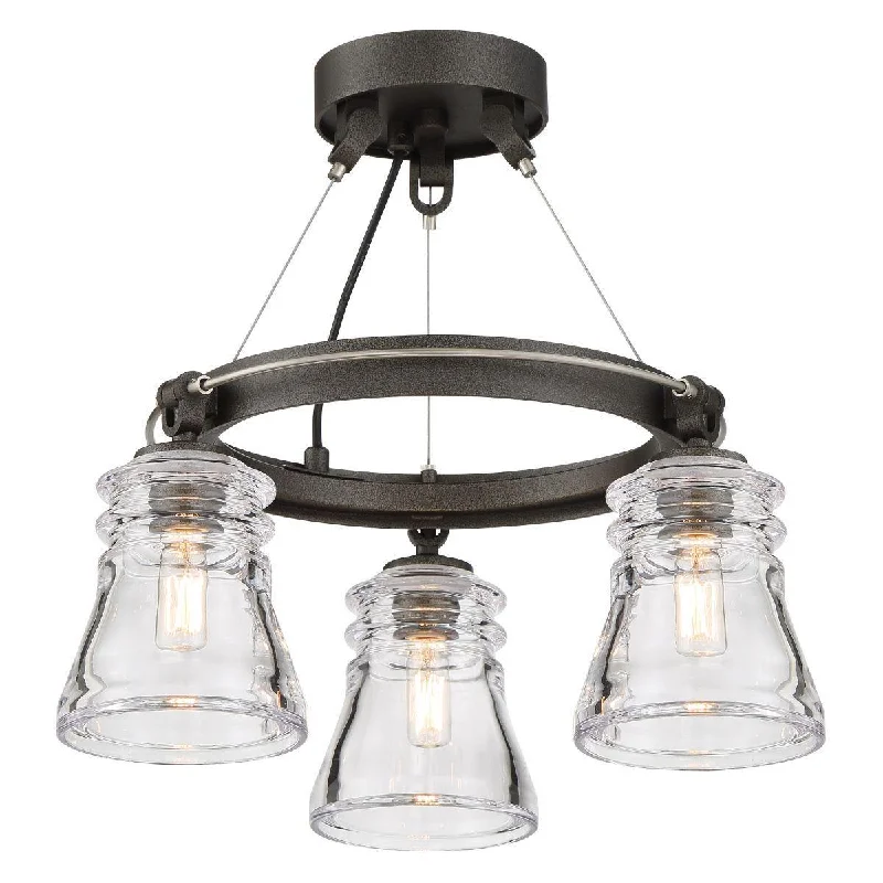 Industrial Lighting for Food Processing FactoriesGraham Avenue 17 In. 3 Lights Semi flush Mount Light Iron & brushed nickel Finish Industrial Lighting for Food Processing FactoriesGraham Avenue 17 In. 3 Lights Semi flush Mount Light Iron & brushed nickel Finish