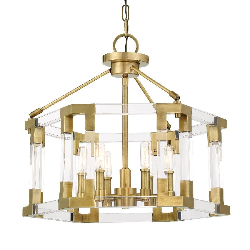 Industrial Wall - Mounted Lighting for Workshop WallsPrima Vista 21 in. 6 Lights Semi flush Mount Light Antique Brass Finish Industrial Wall - Mounted Lighting for Workshop WallsPrima Vista 21 in. 6 Lights Semi flush Mount Light Antique Brass Finish