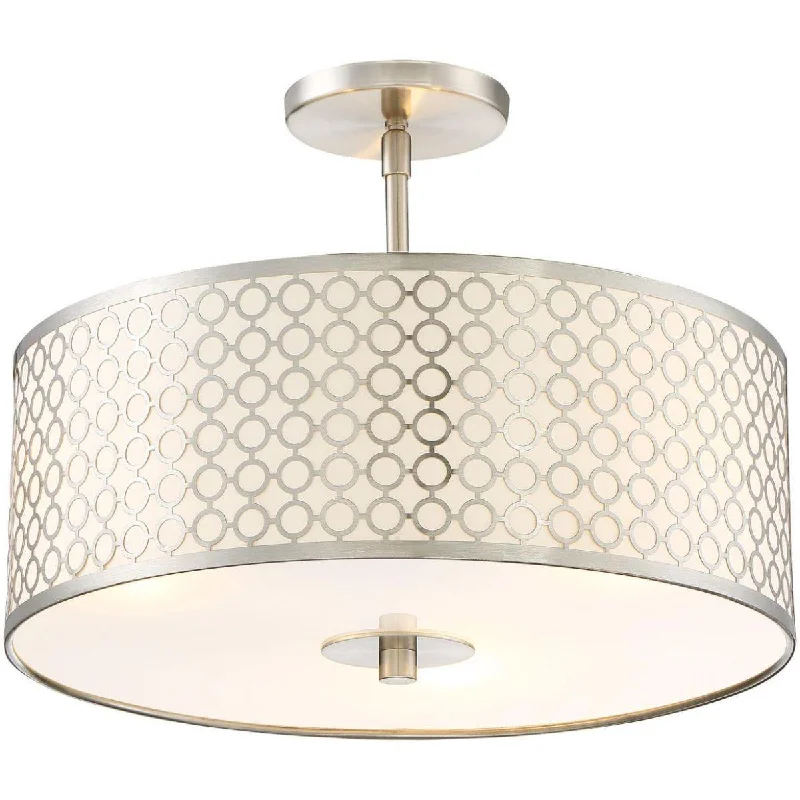 Industrial Flood Lighting for Outdoor Loading DocksDots 16 in. 3 Lights Semi flush Mount Light Brushed Nickel finish Industrial Flood Lighting for Outdoor Loading DocksDots 16 in. 3 Lights Semi flush Mount Light Brushed Nickel finish
