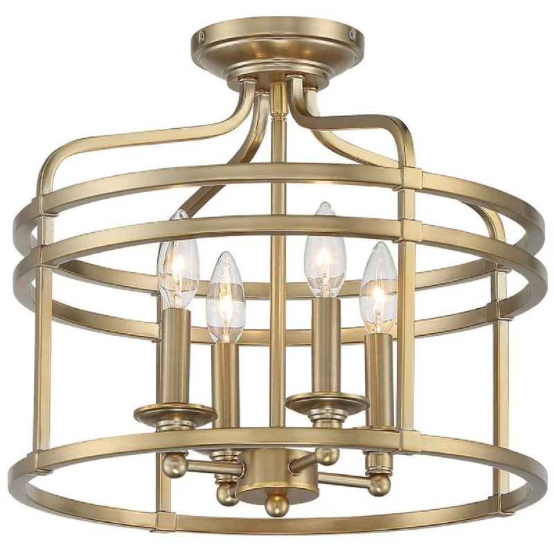Explosion - Proof Industrial Lighting for Hazardous LocationsCovent Park 16 in. 4 Lights Semi flush Mount Light Gold finish Explosion - Proof Industrial Lighting for Hazardous LocationsCovent Park 16 in. 4 Lights Semi flush Mount Light Gold finish