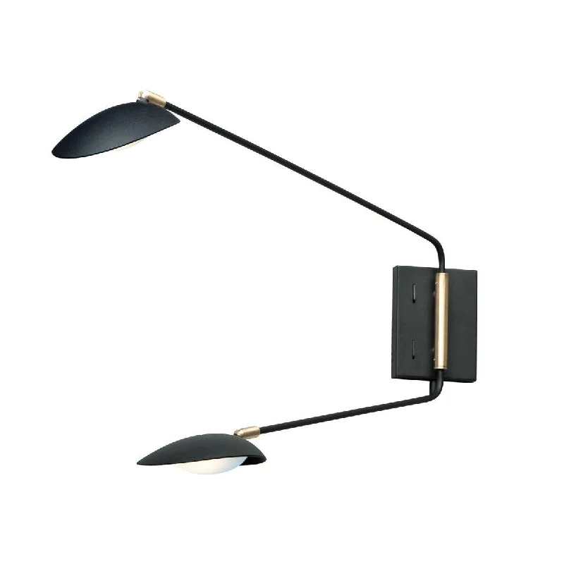 Industrial Lighting for Textile MillsScan 40 In. 2 Lights LED Armed Sconce Black Finish Industrial Lighting for Textile MillsScan 40 In. 2 Lights LED Armed Sconce Black Finish