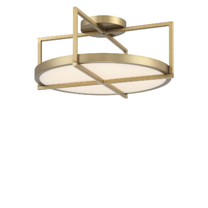 Industrial Flood Lighting for Outdoor Loading DocksBoada 18 In. LED Semi flush Mount Light Brass Finish Industrial Flood Lighting for Outdoor Loading DocksBoada 18 In. LED Semi flush Mount Light Brass Finish