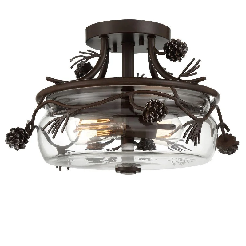 Industrial Task Lighting for Precision WorkstationsPonderosa Ridge 16 In. 2 Lights Semi flush Mount Light Bronze Finish Industrial Task Lighting for Precision WorkstationsPonderosa Ridge 16 In. 2 Lights Semi flush Mount Light Bronze Finish