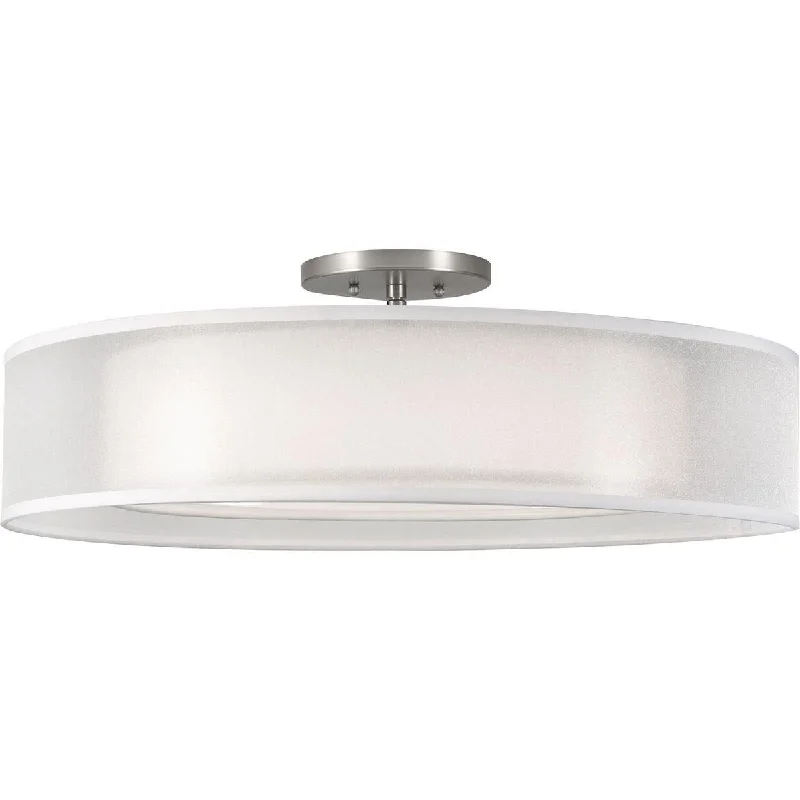 Corrosion - Resistant Industrial Lighting for Coastal FactoriesCortez 30 in. LED Semi flush Mount Light Selectable CCT Satin Nickel finish Corrosion - Resistant Industrial Lighting for Coastal FactoriesCortez 30 in. LED Semi flush Mount Light Selectable CCT Satin Nickel finish