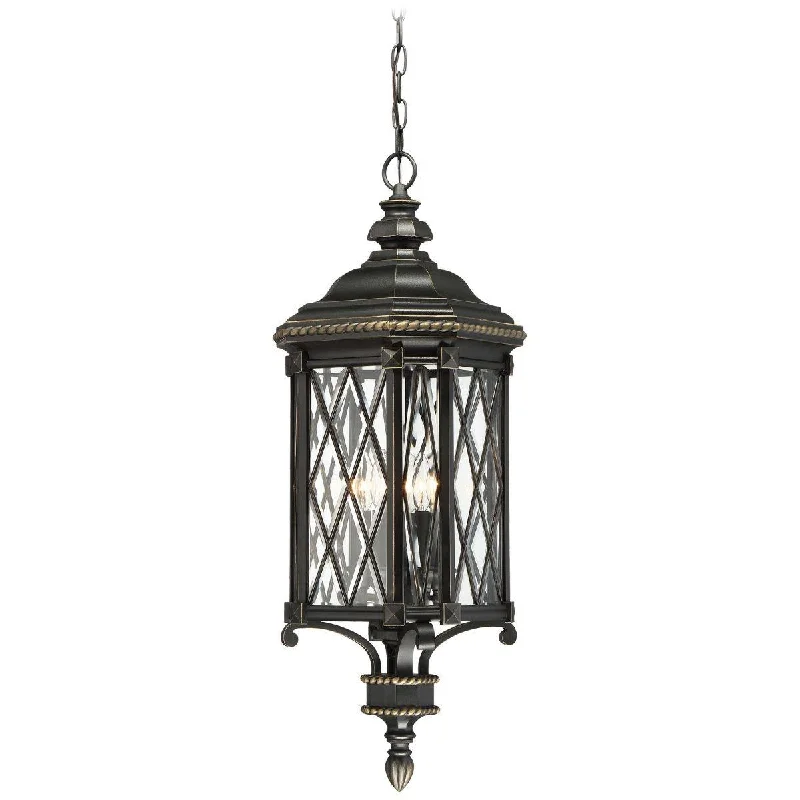 Explosion - Proof Industrial Lighting for Hazardous LocationsBexley Manor 4 lights 11 in. Outdoor Hanging Lantern Black & Gold finish Explosion - Proof Industrial Lighting for Hazardous LocationsBexley Manor 4 lights 11 in. Outdoor Hanging Lantern Black & Gold finish