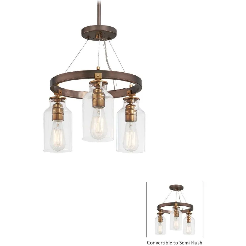 Industrial Pendant Lighting for Machine ShopsMorrow 16 in. 3 Lights Semi flush Mount Light Bronze finish Industrial Pendant Lighting for Machine ShopsMorrow 16 in. 3 Lights Semi flush Mount Light Bronze finish