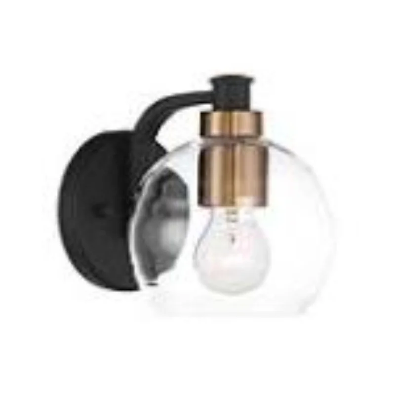 High - Bay LED Industrial Lighting for WarehousesKeyport 8 in. Wall Sconce Black & Brushed Brass finish