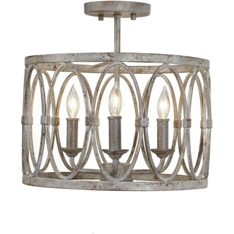 Industrial Lighting for Furniture FactoriesPatrice 14 in. Semi Flush Mount Light Gray finish Industrial Lighting for Furniture FactoriesPatrice 14 in. Semi Flush Mount Light Gray finish