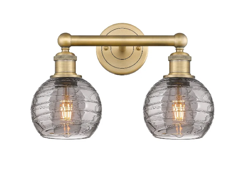Industrial Pendant Lighting for Machine ShopsEdison Two Light Bath Vanity