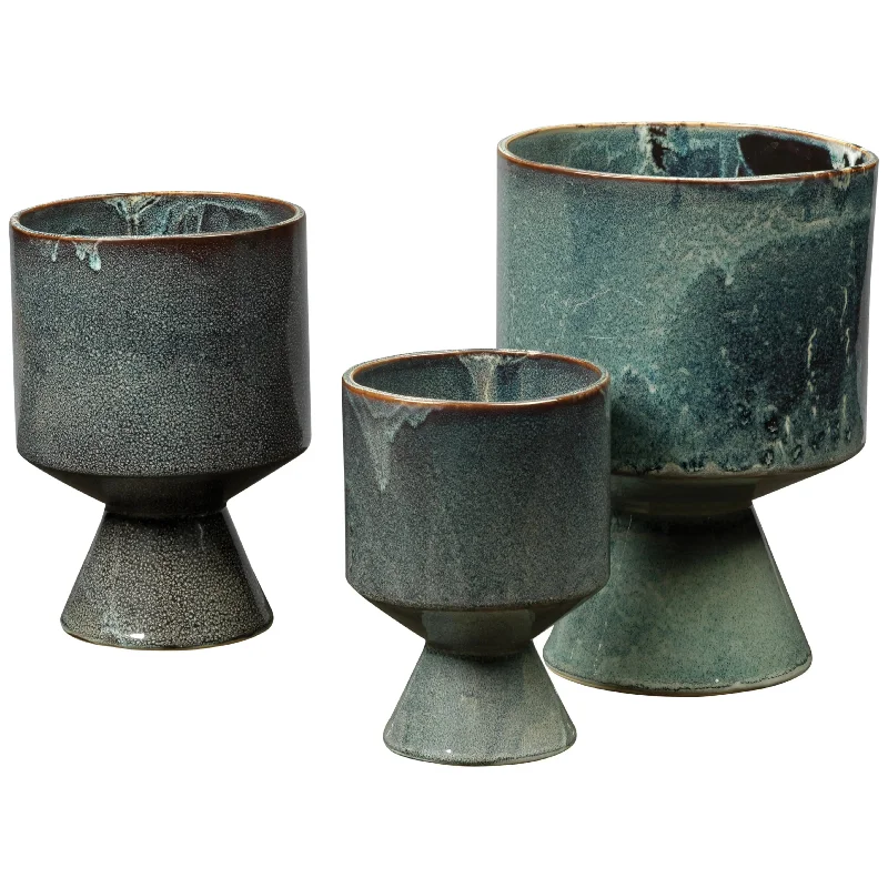 Track lighting with clear glass shadesBerkeley Pots (set of 3)