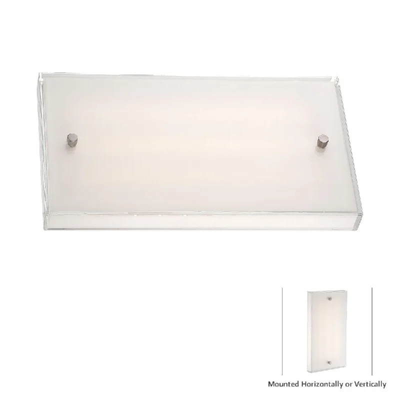 Industrial Lighting for Chemical Plants12 in. LED Wall Light Brushed Nickel finish