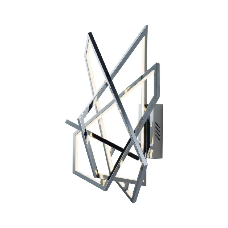 Industrial Exit Sign Lighting for Quick EvacuationTrapezoid 27 in. LED Wall Light Chrome finish Industrial Exit Sign Lighting for Quick EvacuationTrapezoid 27 in. LED Wall Light Chrome finish