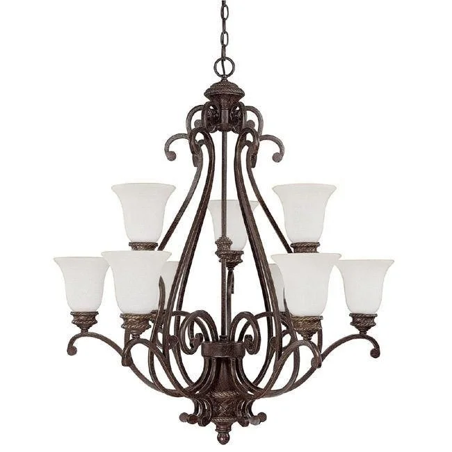 Chandeliers with Murano Glass for a High - End Artistic TouchChandeliers with Murano Glass for a High - End Artistic Touch3019WB-223 - 9 Light 60W(M) Weathered Brown Chandelier