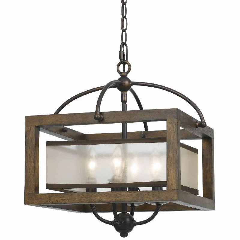 Traditional Brass Chandeliers for Classic InteriorsTraditional Brass Chandeliers for Classic Interiors4 Bulb Semi Flush Pendant With Wooden Frame And Organza Striped Shade,Brown By Benzara Traditional Brass Chandeliers for Classic InteriorsTraditional Brass Chandeliers for Classic Interiors4 Bulb Semi Flush Pendant With Wooden Frame And Organza Striped Shade,Brown By Benzara