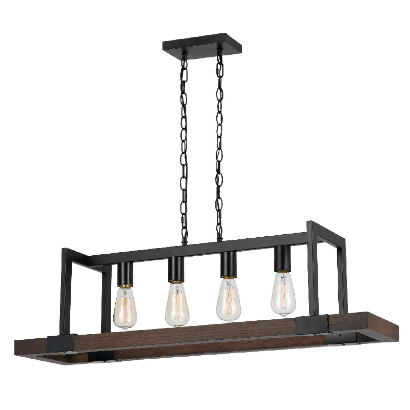 Chandeliers with Multiple Lights for Maximum IlluminationChandeliers with Multiple Lights for Maximum Illumination60 X 4 Watt Wood And Metal Chandelier With 6 Foot Chain, Brown And Black By Benzara